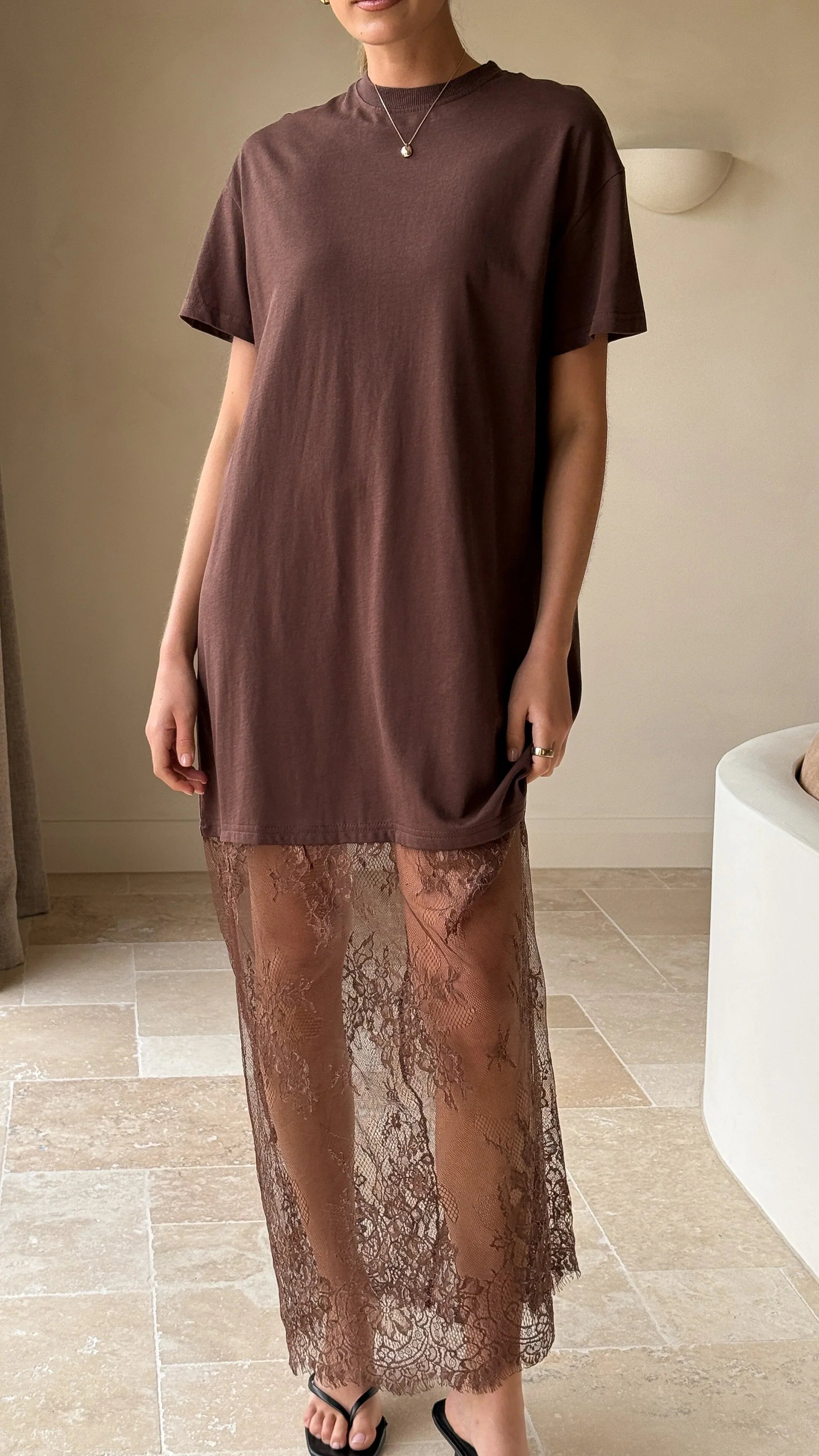 Adora T Shirt Maxi Dress Chocolate