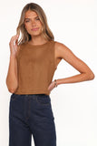 Charles Faux Sueded Top Camel