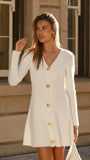 Catarina Long Sleeve Mini Dress White