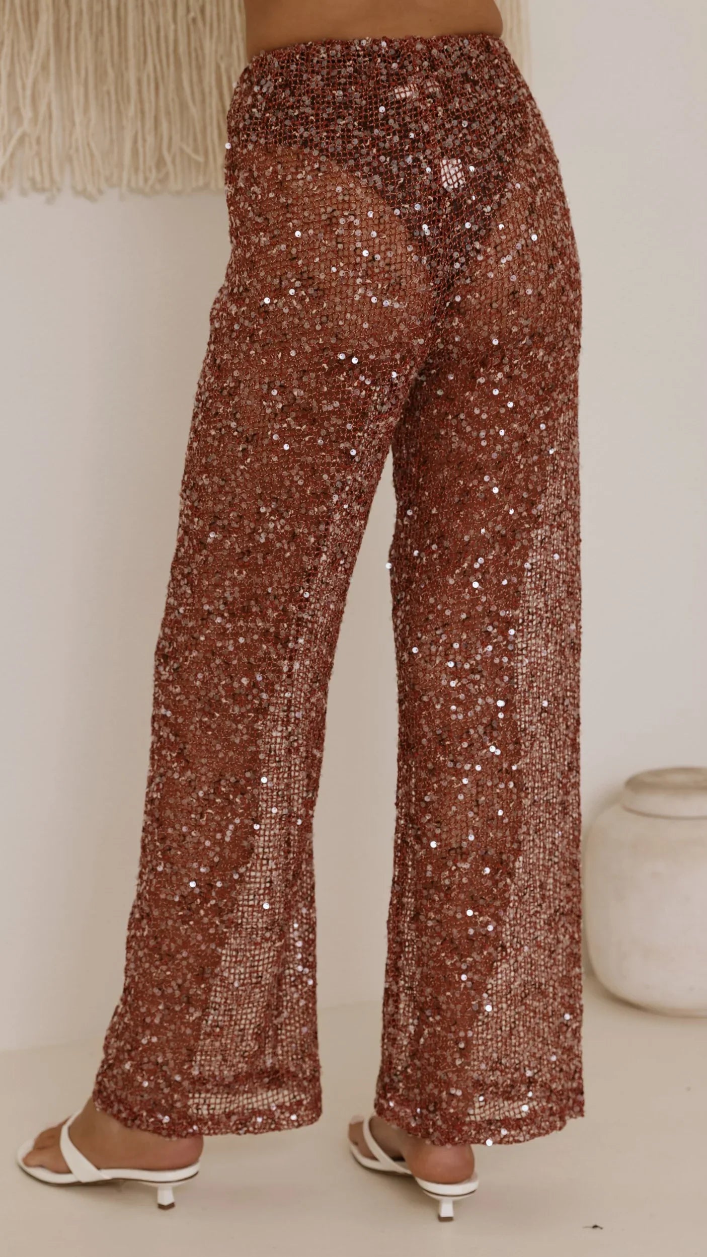Zinnia Sequins Pant Rust