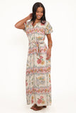 James Button Through Maxi Dress Rose Tile