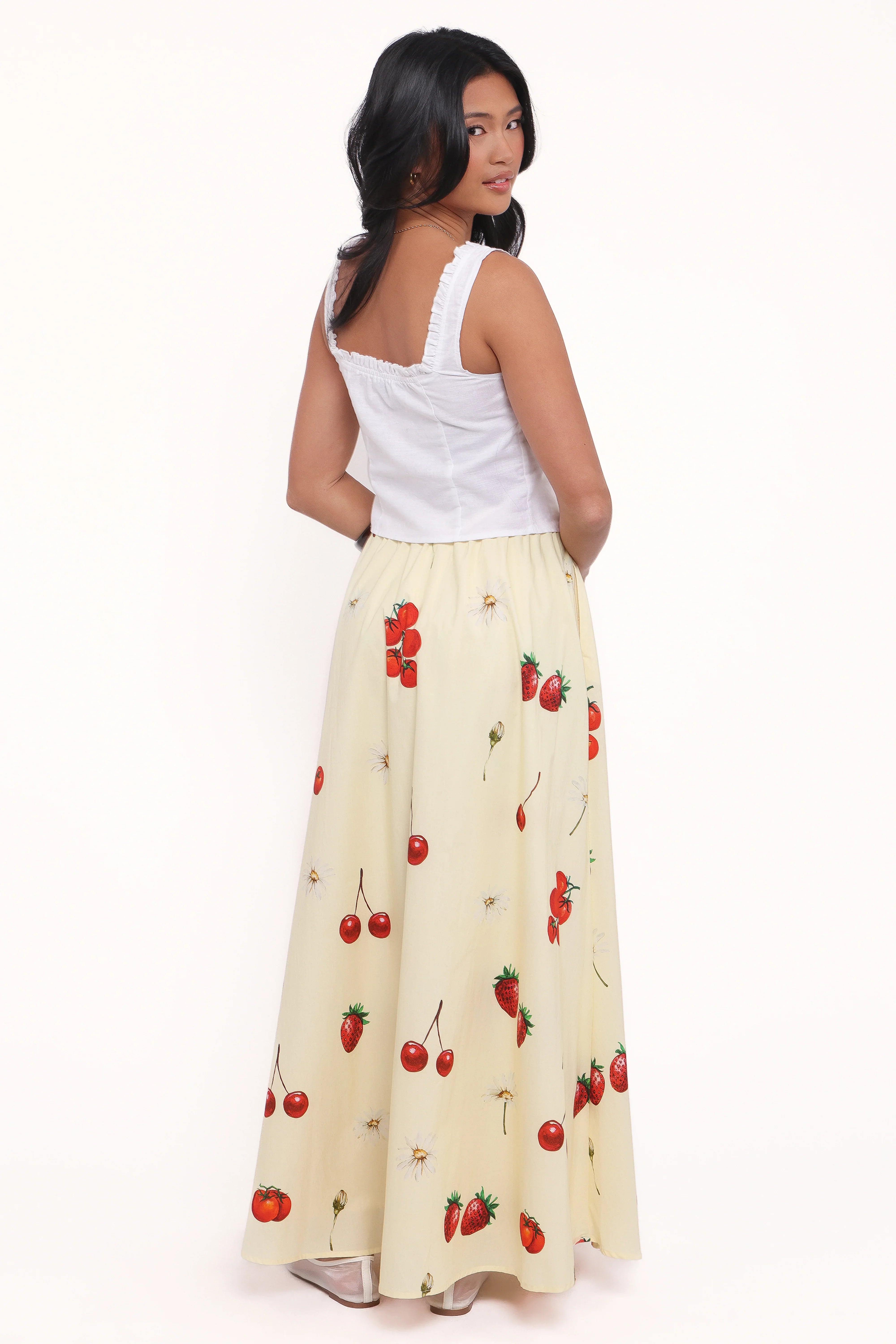 Remira Midi Skirt Yellow Cherry
