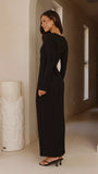 Cyra Long Sleeve Maxi Dress Black