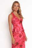 Kelso Top Red Print