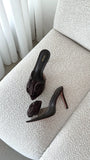 Casey Heel Choc Satin