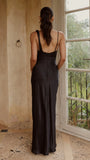 Iris Asymmetrical Maxi Dress Black