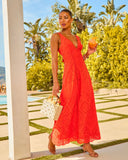 Sun Drift Eyelet Fit and Flare Maxi Dress