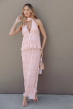 Zafira Textured Halter Top Pink