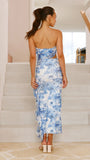 Zinnia Midi Dress Blue Floral