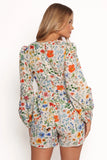 Irisa Long Sleeve Romper Garden Floral