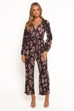 Solange Plisse Jumpsuit Steel Grey Floral