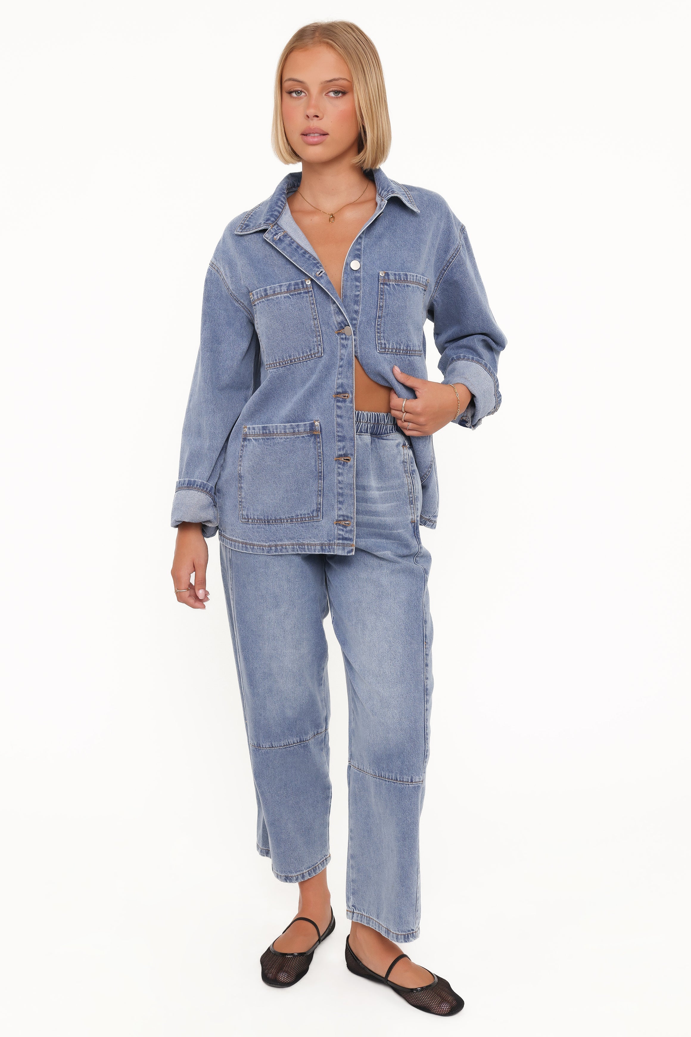 Sophie Cropped Barrel Jean Medium Wash