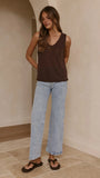 Annie Scoop Neck Tank Chocolate