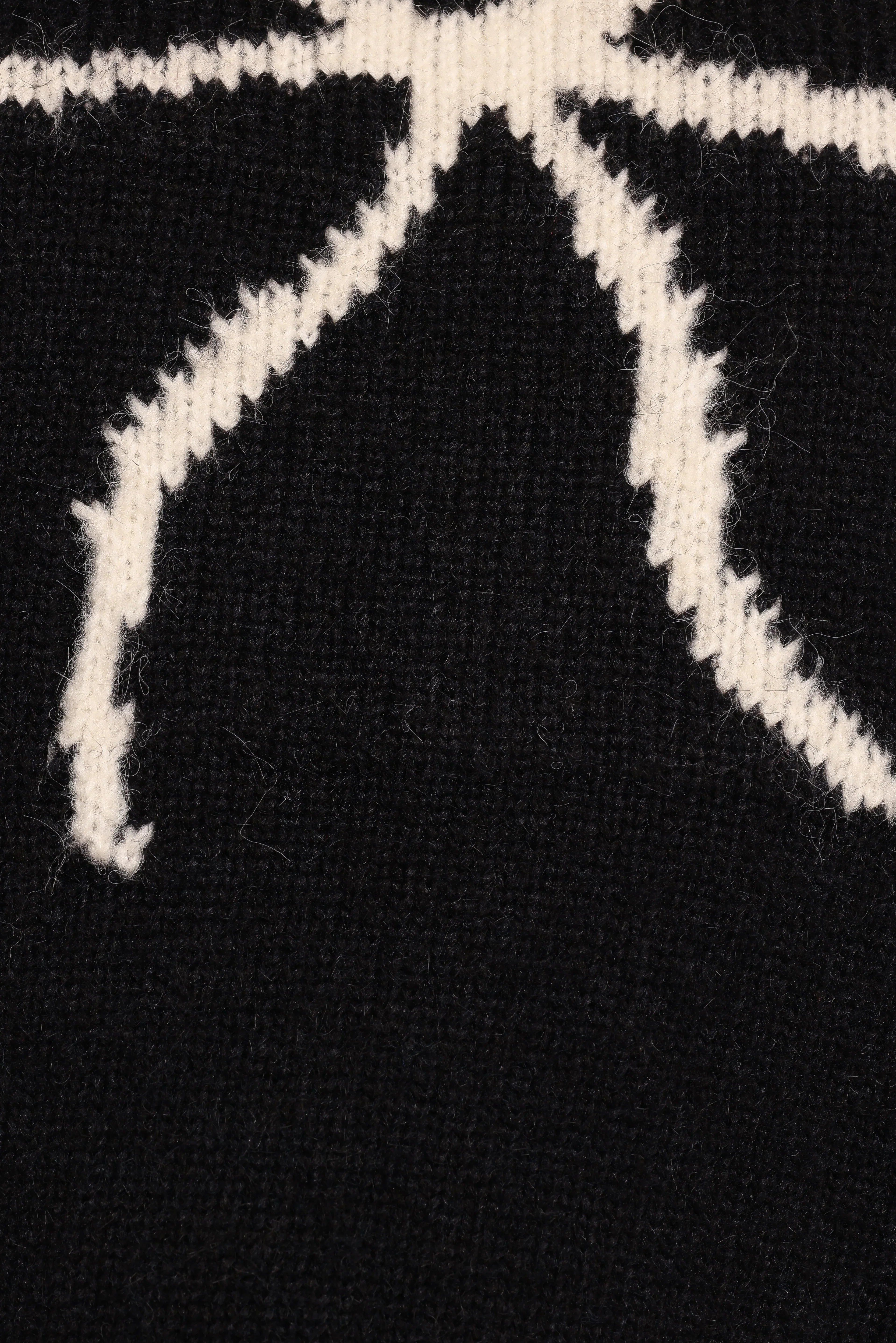 Cecelia Bow Print Mock Neck Knit Sweater Black