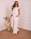 Sunbeam Darling Ladder Lace Trim Wide Leg Pants