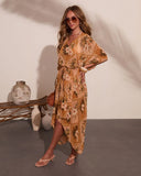 Shoreline Haze Printed Kaftan Cover Up Maxi Dress
