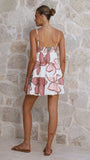 Maisie Eyelet Mini Dress Botanic Pink Print