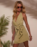 Vaycay Babe Halter Wrap Mini Dress