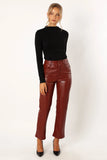 Maverick Vegan Leather Pants Merlot