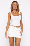 Wont Be Lonely Denim Mini Skirt Off White