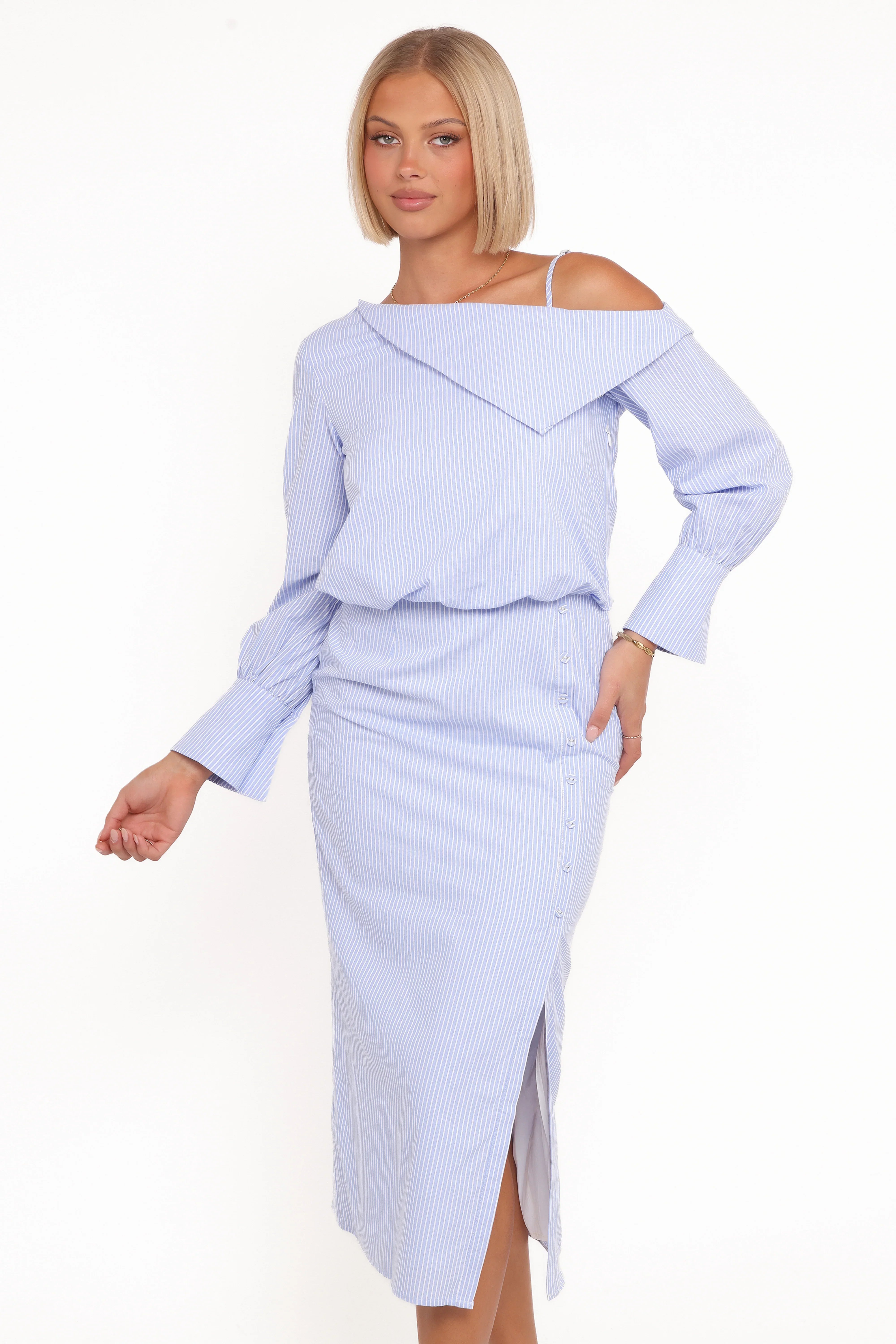 Broderick Midi Dress Blue Stripe