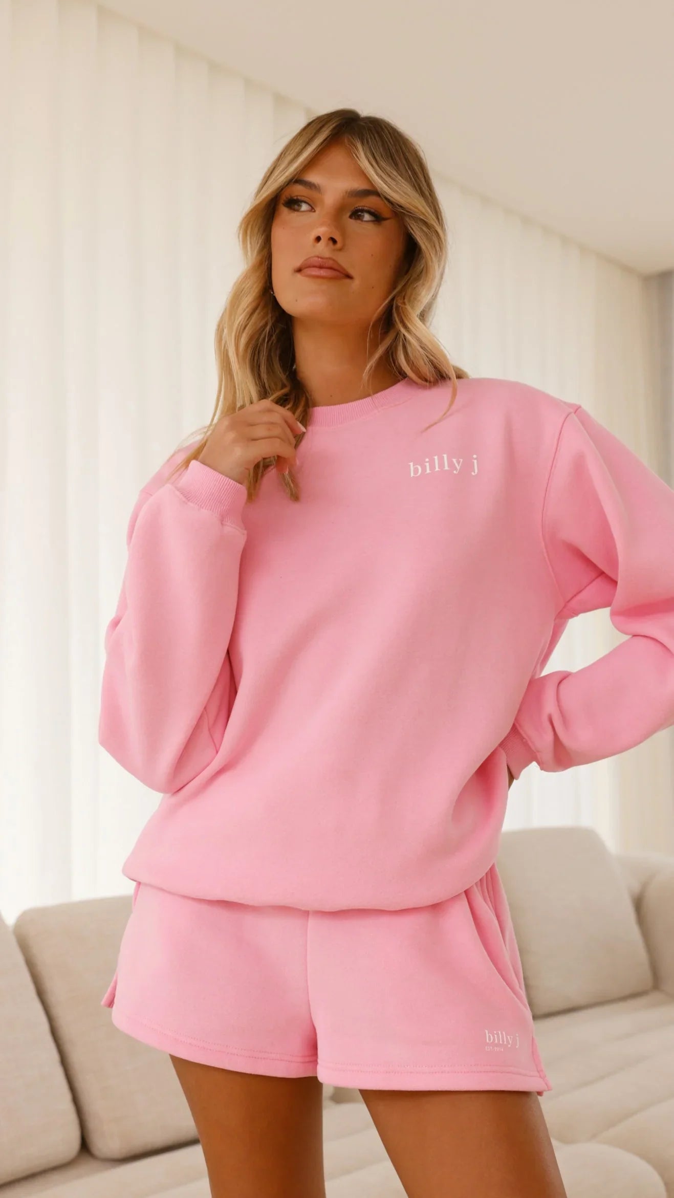 Billy J Crewneck Jumper Pink