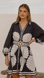 Mariel Long Sleeve Mini Dress Black