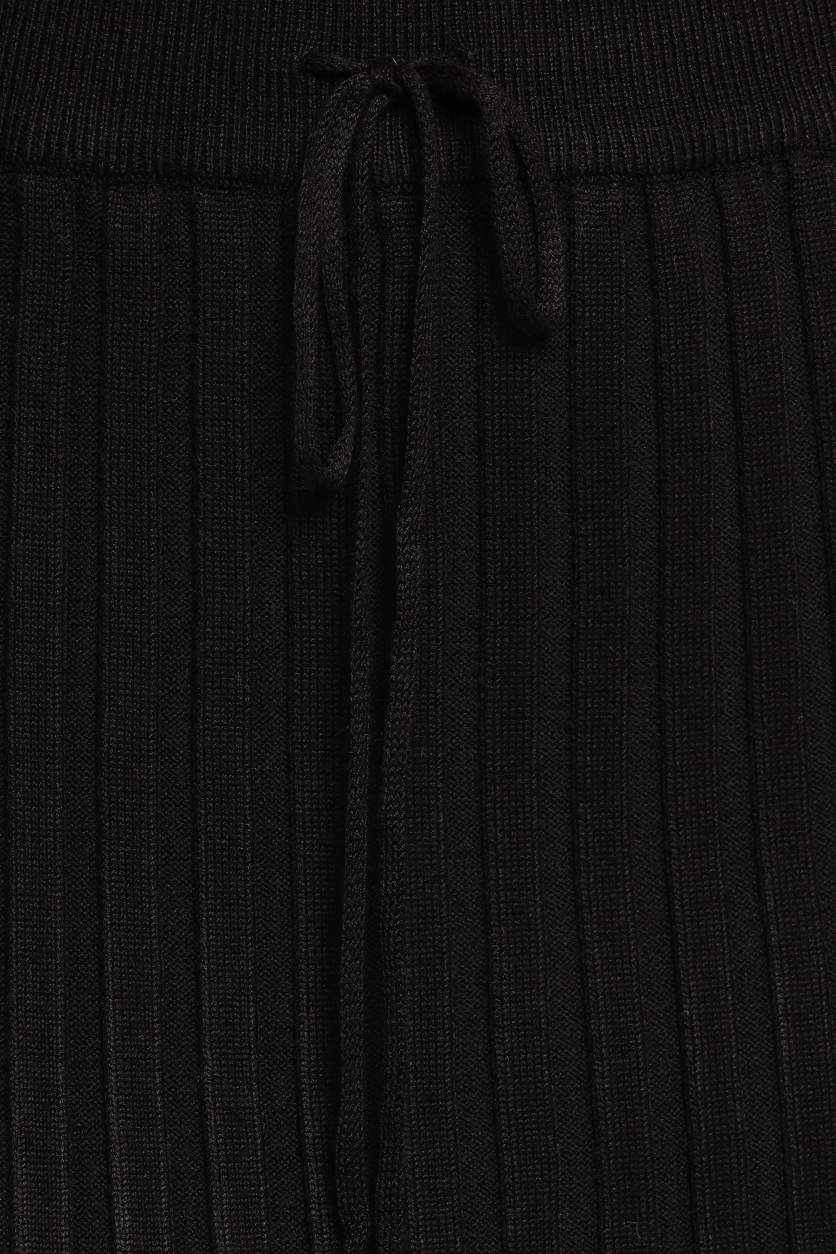 Richelle Ribbed Knit Skirt Set Black