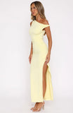 Little Bit Dramatic Maxi Dress Lemon