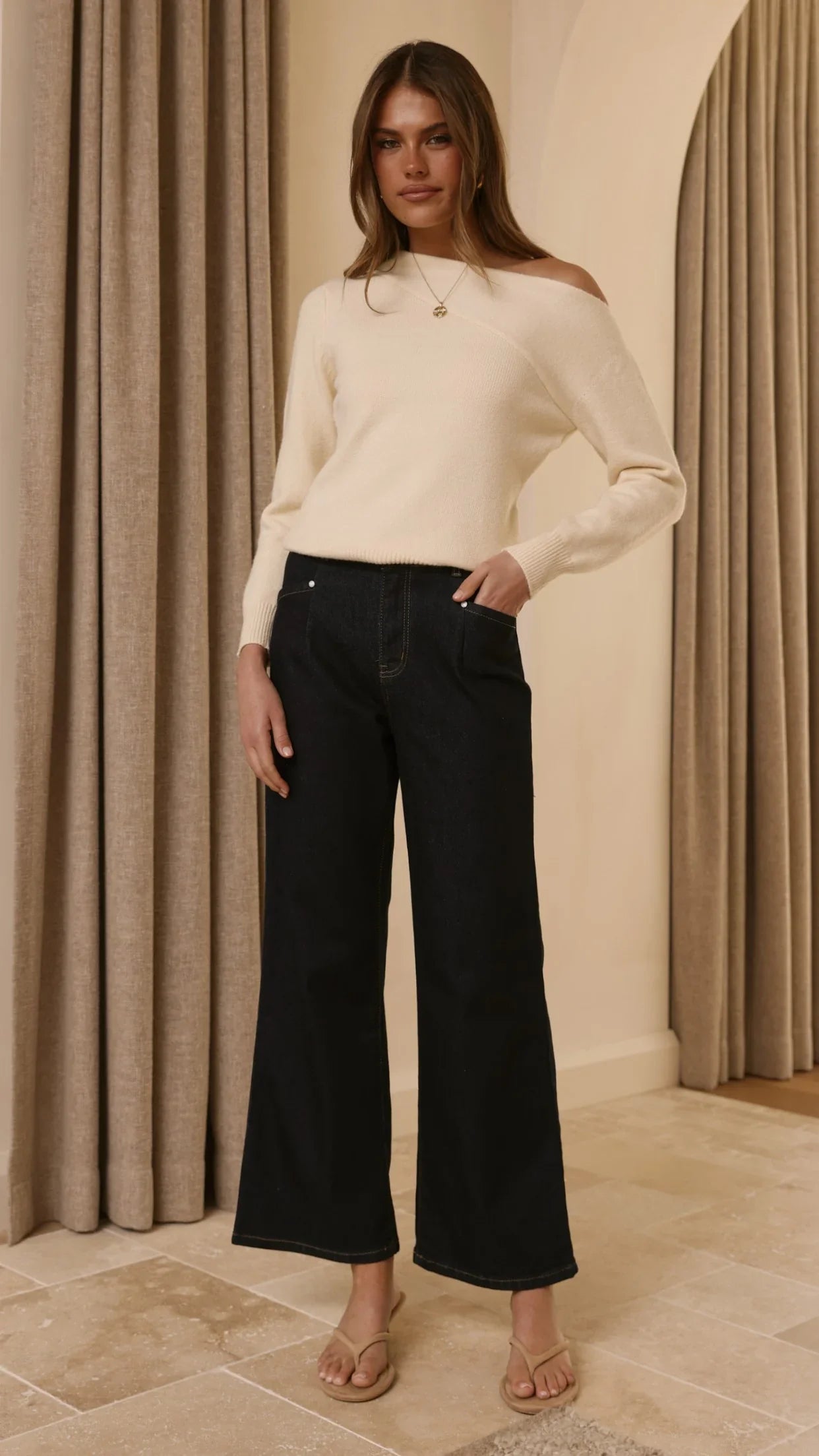 Zayleigh Straight Leg Jeans Dark Denim