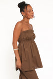 Ember Strapless Tunic Top Brown