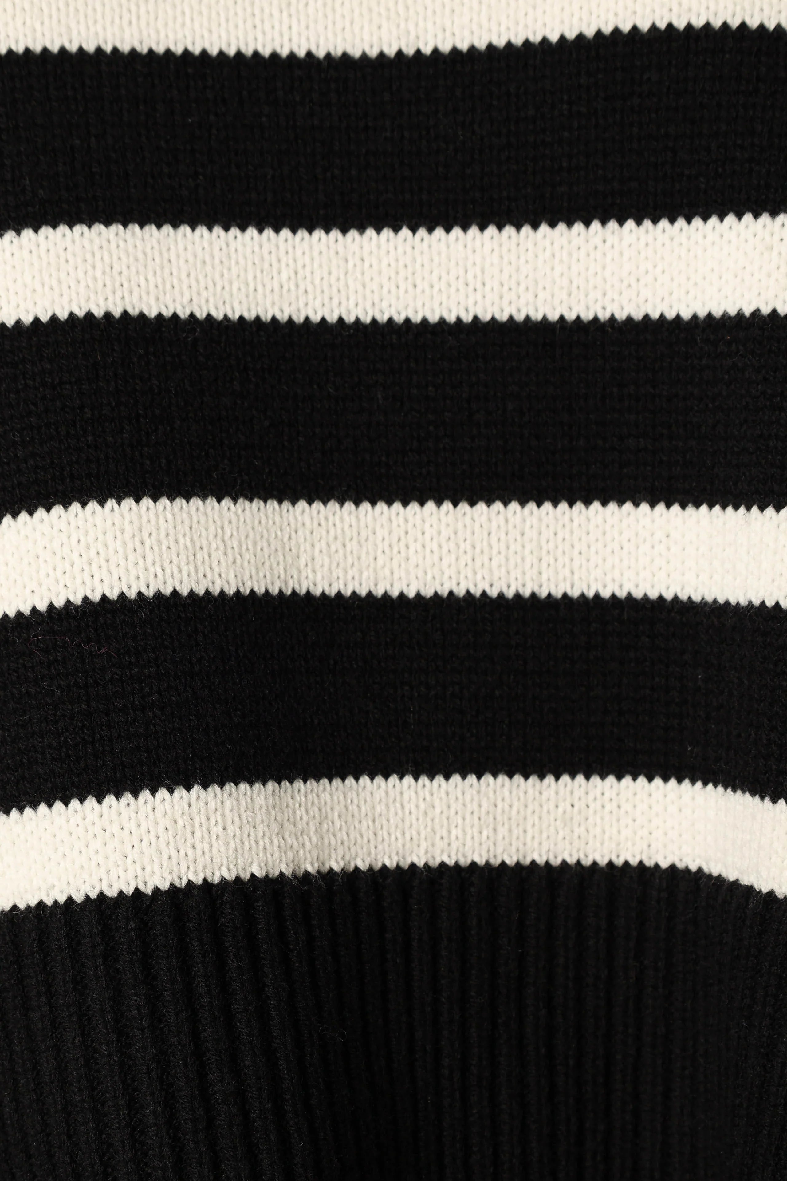 Avalynn Striped Knit Sweater Black White