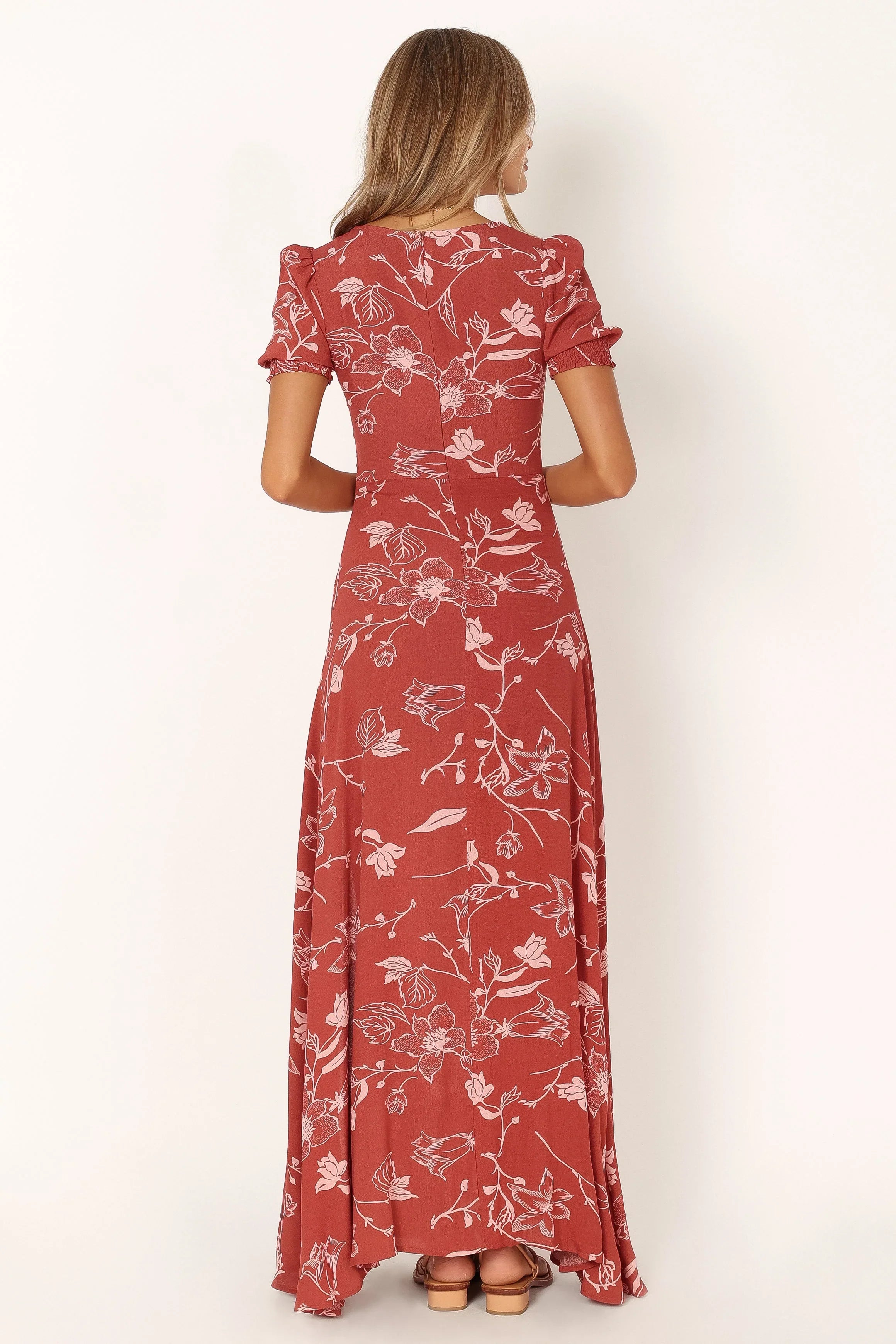 Franklin Maxi Dress Rust Floral
