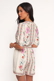 Ginger Tie Waist Romper Pink Multi