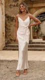 Yasmeen Tie Front Maxi Dress Champagne