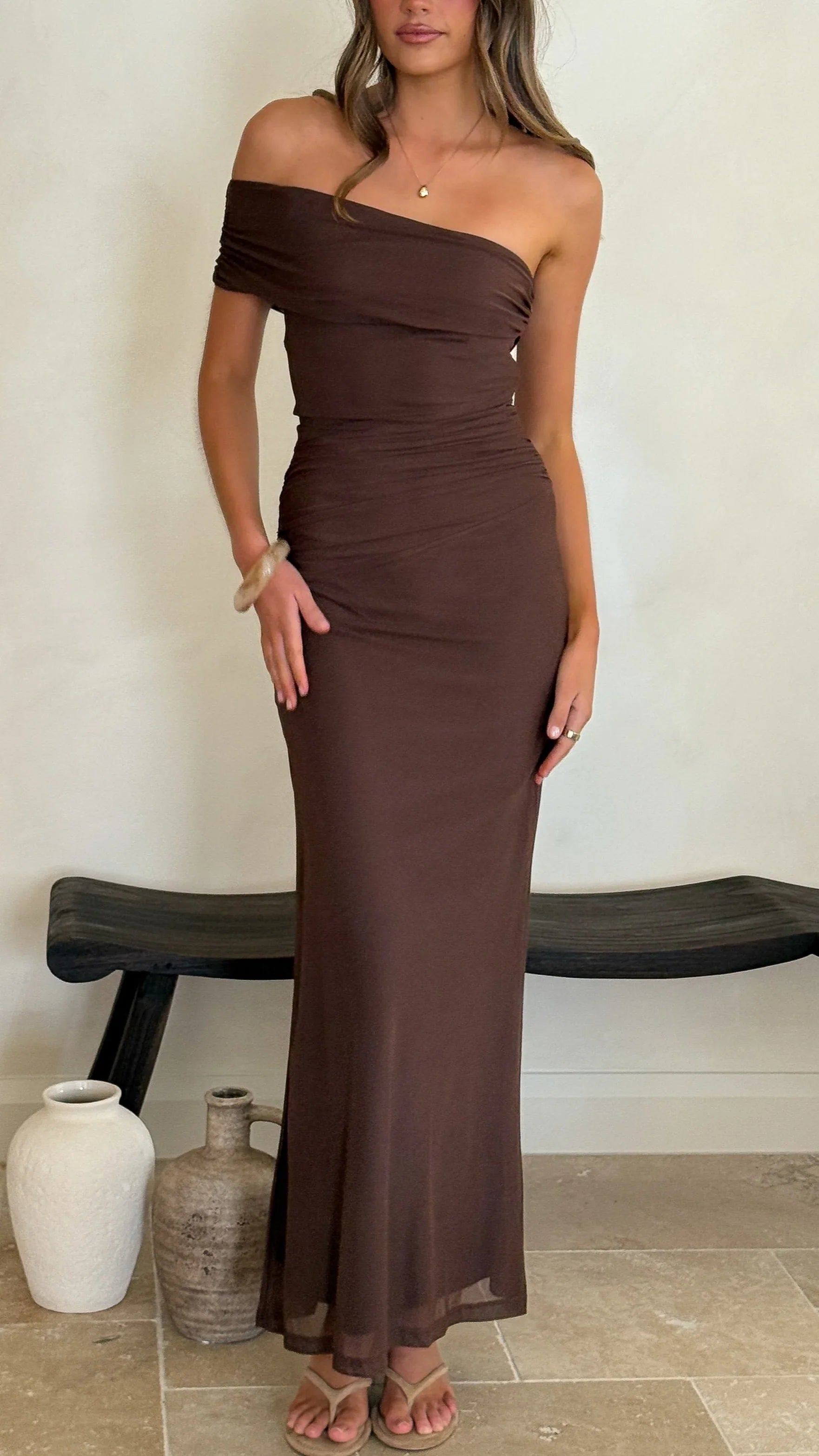 Ria Maxi Dress Chocolate