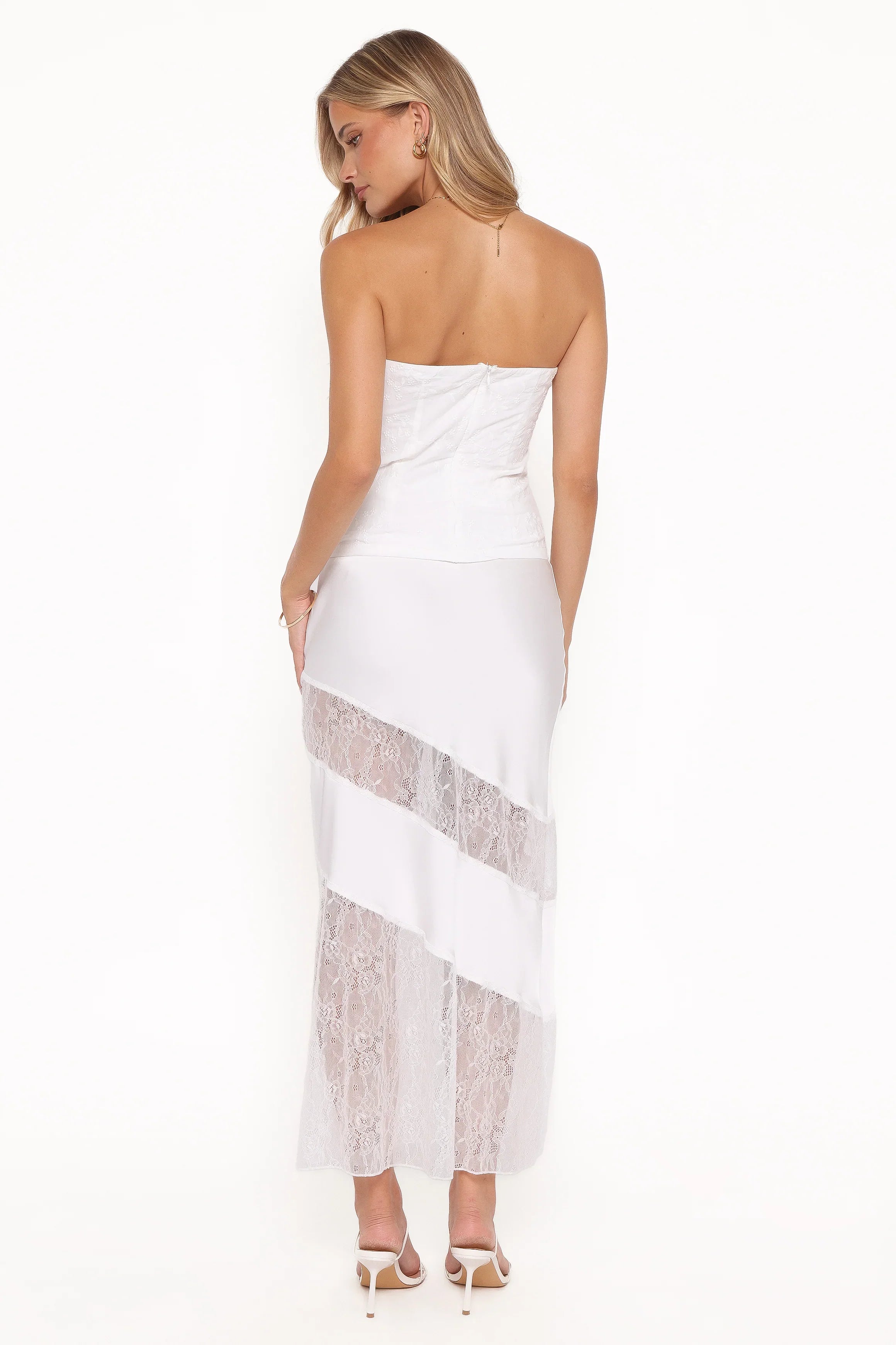 Winona Lace Maxi Skirt White