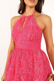 Gracie Halterneck Mini Dress Hot Pink