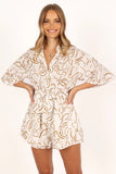 Kellie Romper White Beige