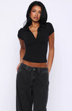 Get Back Up Short Sleeve Polo Top Black
