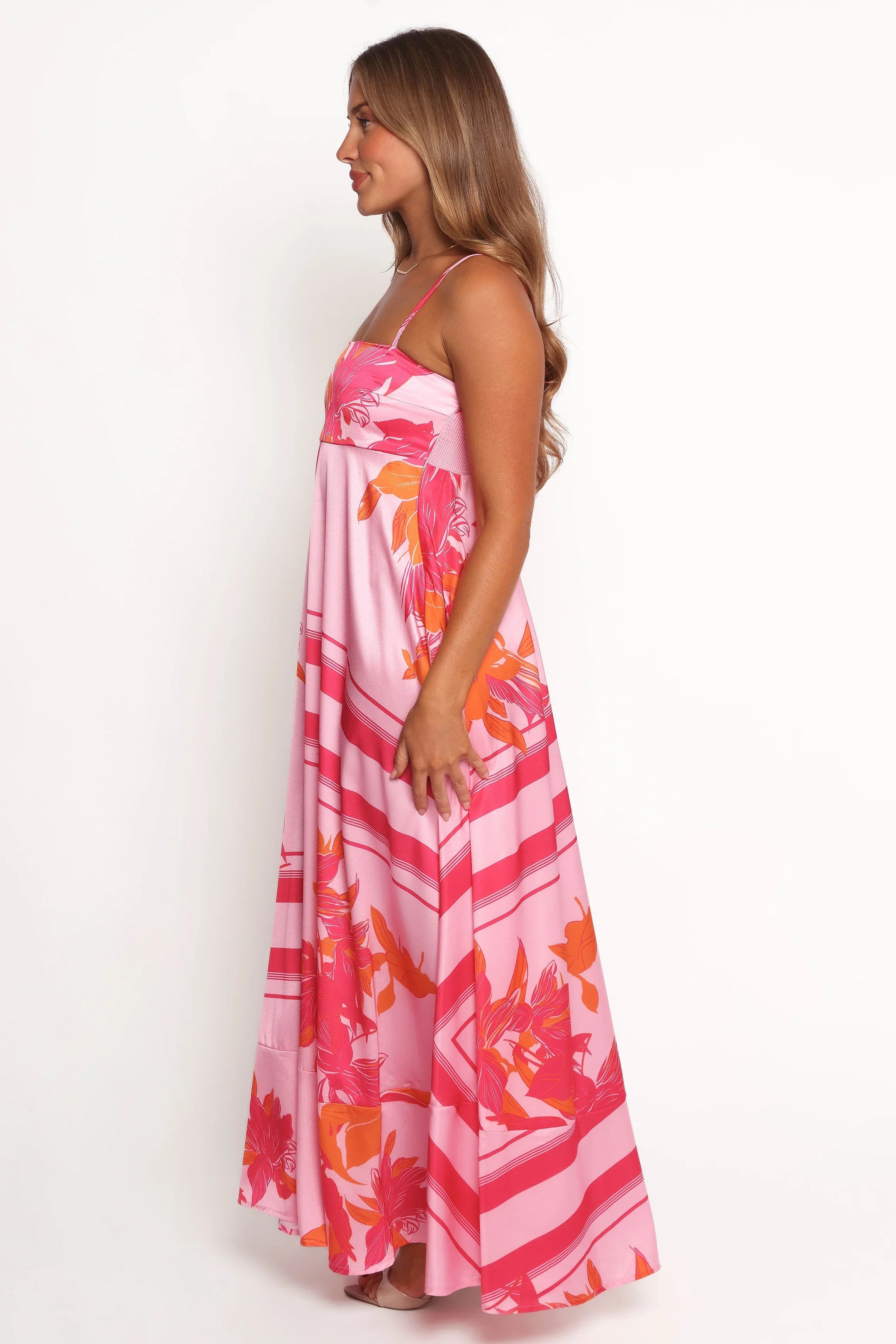 Elanor Maxi Dress Pink Orange