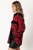 Lucille Plaid Shacket Red Navy