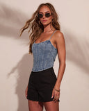Dusk Reverie Denim Corset Top