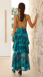 Sachiko Maxi Dress Blue Green Print