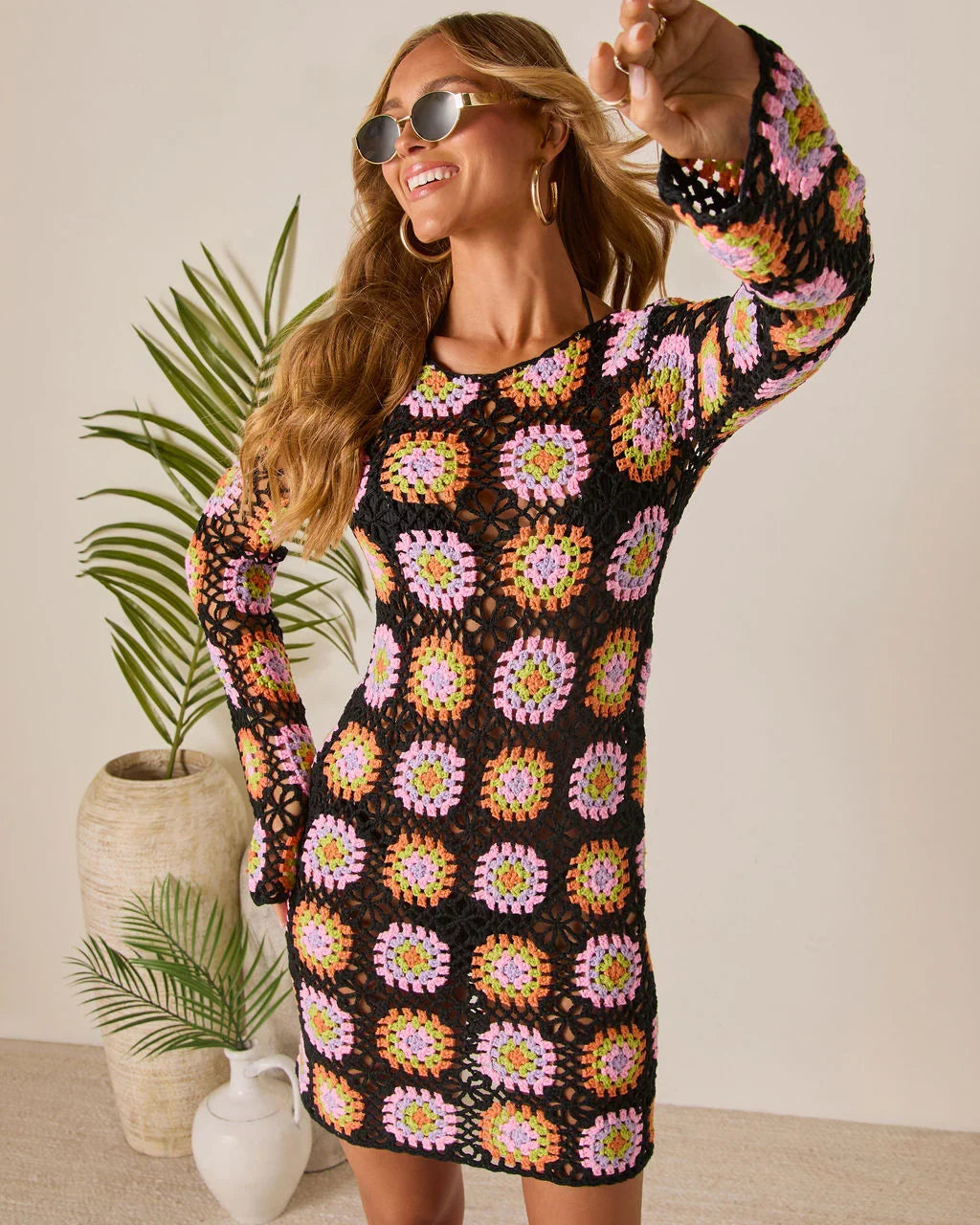 Talvi Crochet Cover Up Mini Dress