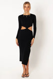 Jonah Long Sleeve Midi Dress Black