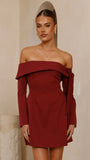 Halen Long Sleeve Mini Dress Wine