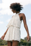 Mindy Halterneck Romper Blue Floral