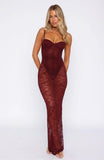 In The Atmosphere Lace Dress Wine