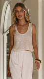 Alix Sequin Top Champagne